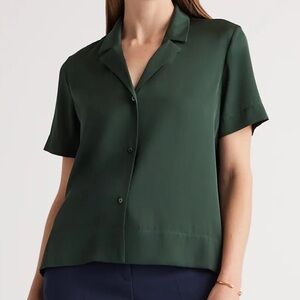 Quince silk green blouse
